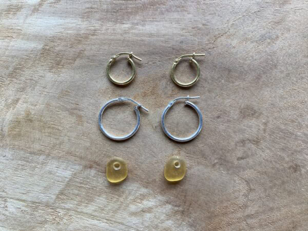 Basic seaglass oorbellen (geel) - Afbeelding 2