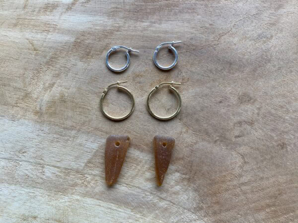 Basic seaglass oorbellen (bruin) - Afbeelding 2