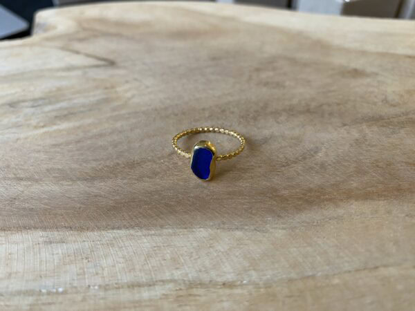Gouden seaglass ring (maat 55)
